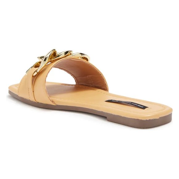 NEW French Connection Size 8.5 Chain Embellished Sandal - Natural - Picture 3 of 5